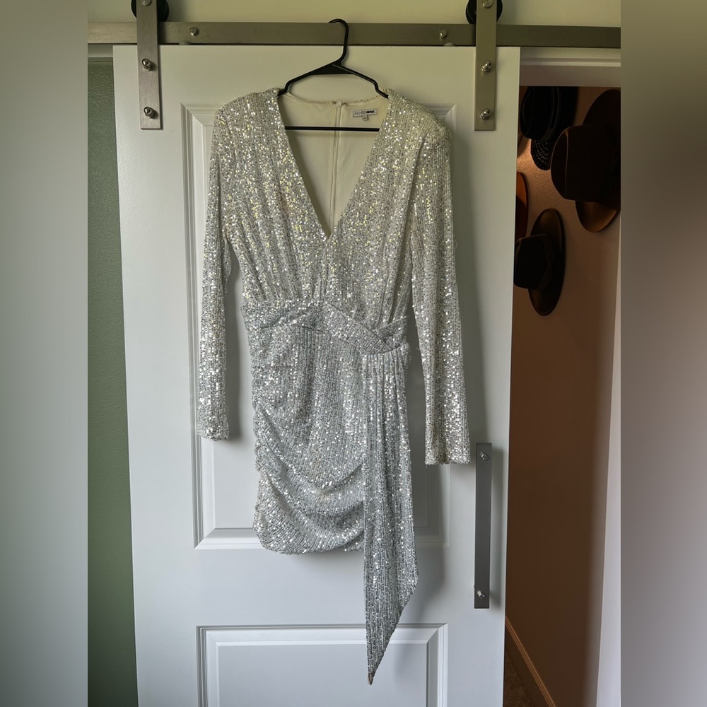 Silver sparkly Fashion Nova Dress